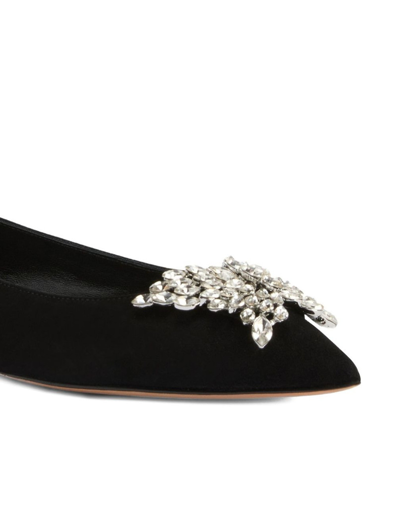 Giuseppe Zanotti Farifu crystal-embellished suede ballet flats outlook
