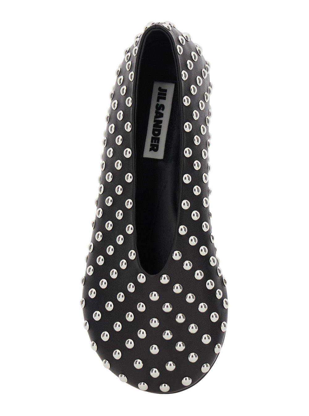 Jil Sander Women Black Ballet Flats With All-Over Stud In Leather Woman - 4