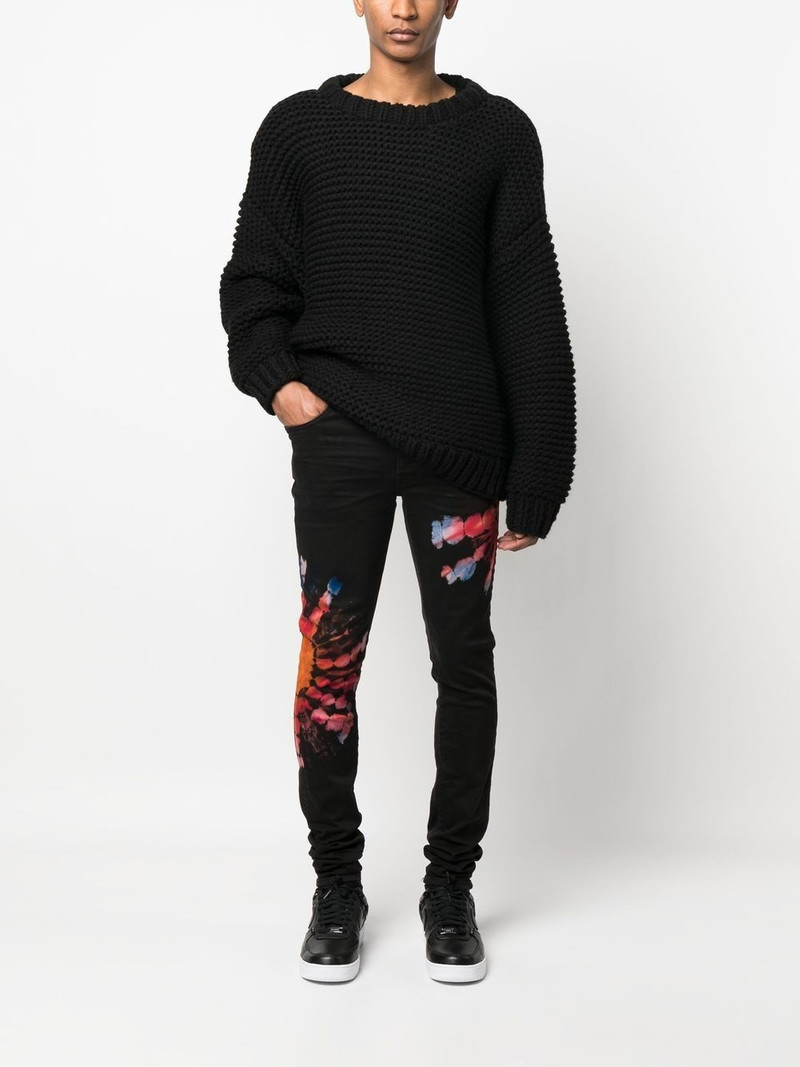 AMIRI tie-dye print skinny jeans outlook