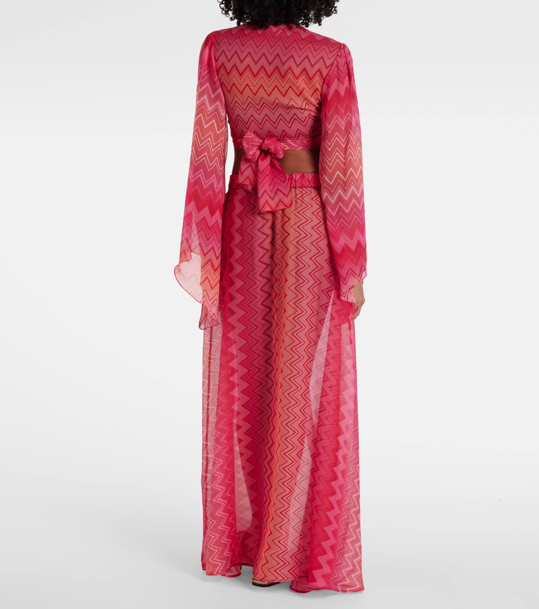 Chevron silk maxi skirt - 3