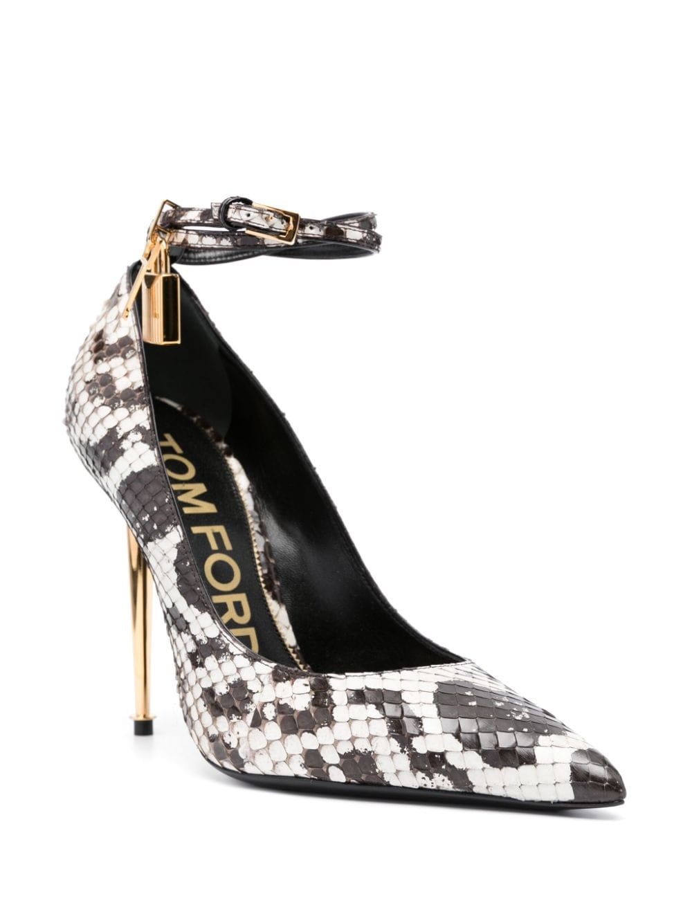 Padlock 110mm snakeskin-effect pumps - 2