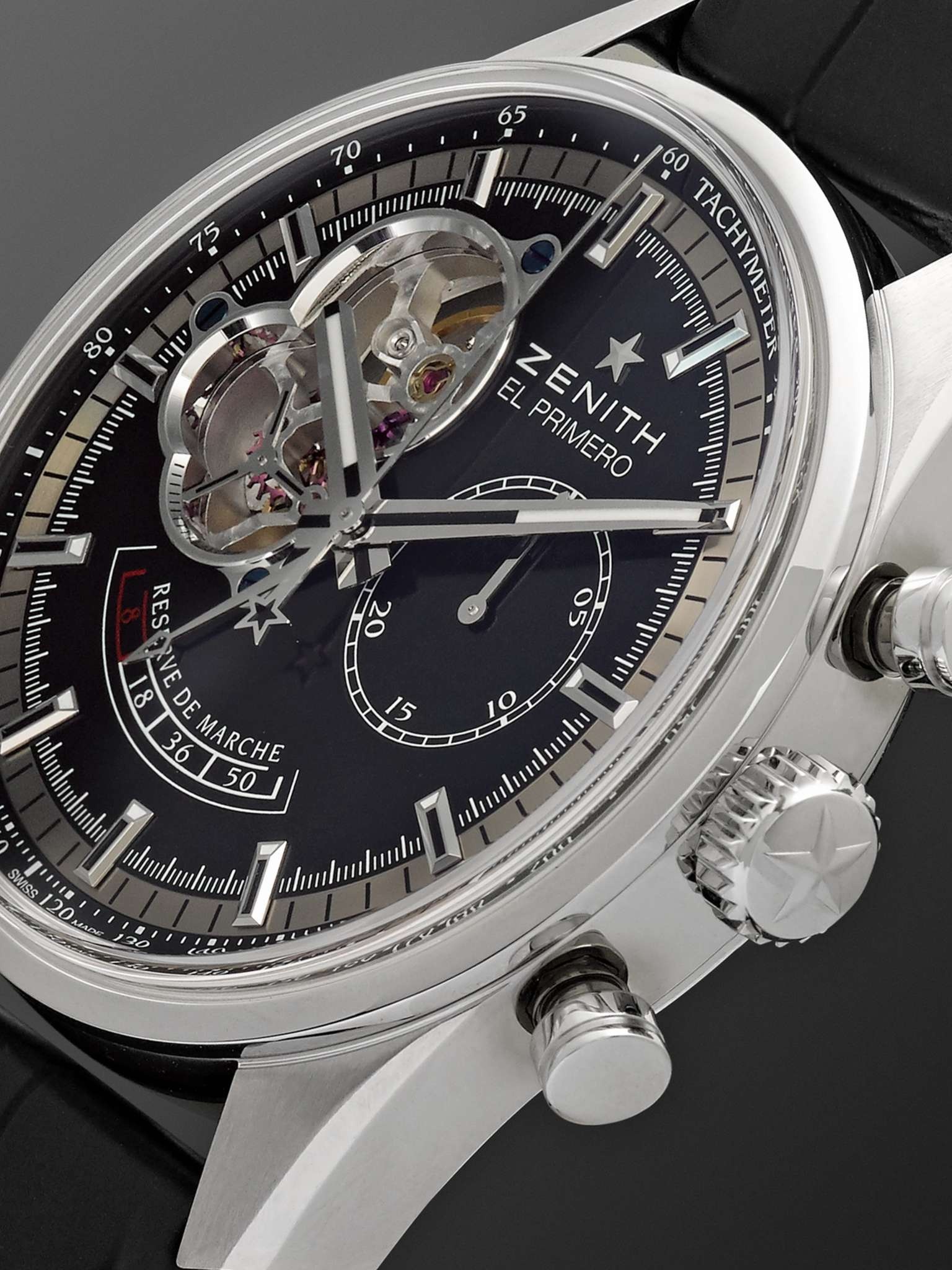 El Primero Chronomaster 42mm Stainless Steel and Alligator Watch, Ref. No. 03.2080.4021/21.C496 - 4