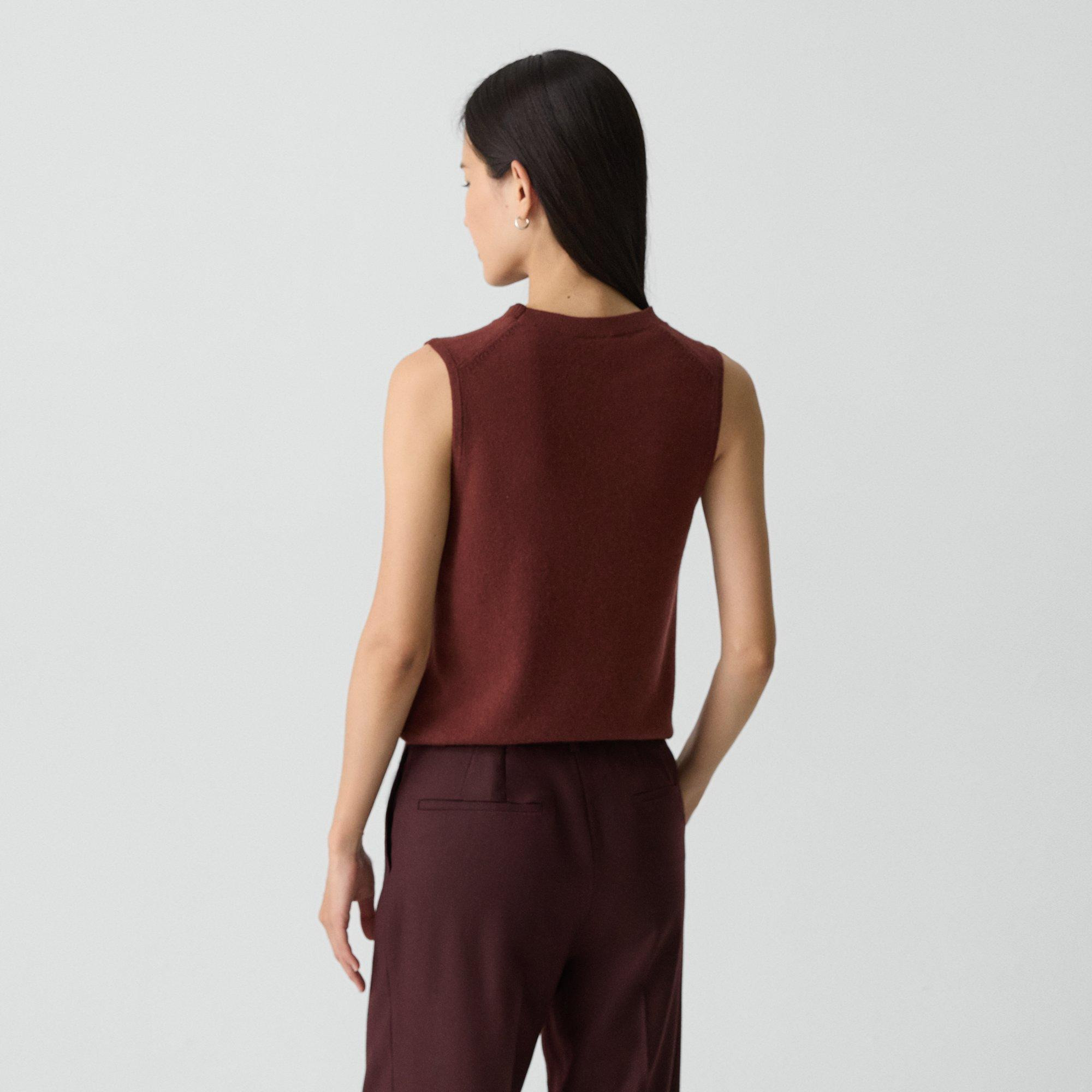 Crewneck Shell Top in Cashmere - 4