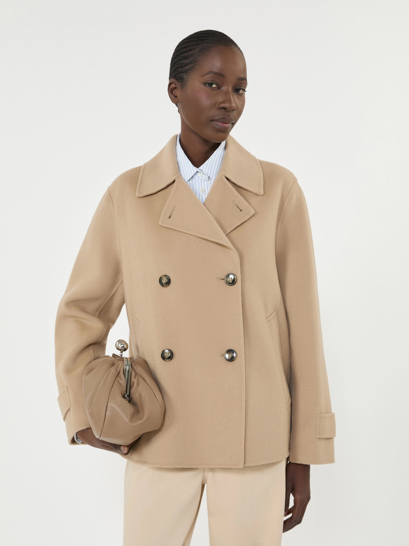 FANTINO Double-breasted wool-blend pea coat - CAMEL 5