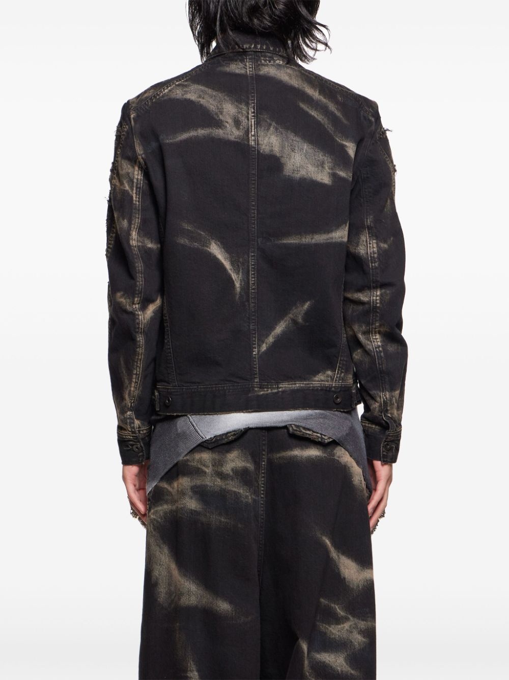 bleach-wash denim jacket - 5