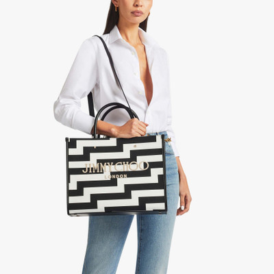 JIMMY CHOO Avenue M Tote
Black and White Avenue Print Canvas Tote Bag with Embroidered Logo outlook