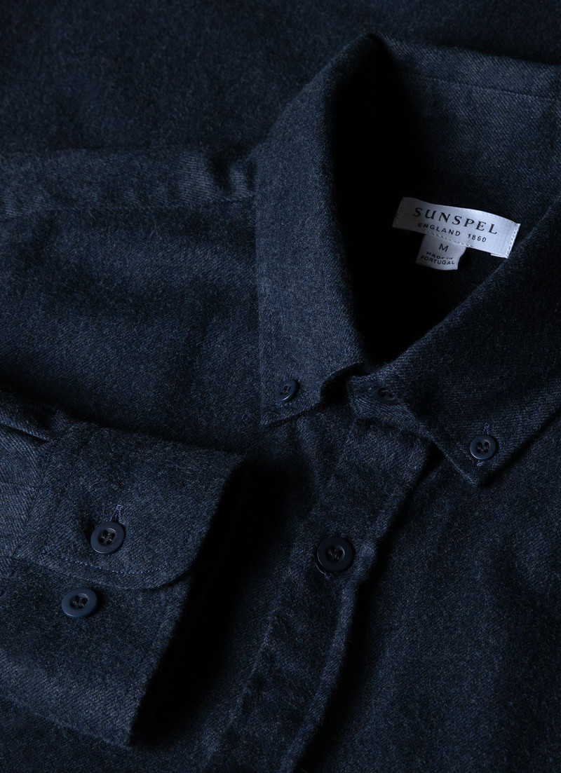 아래로 단추 Flannel 셔츠 4