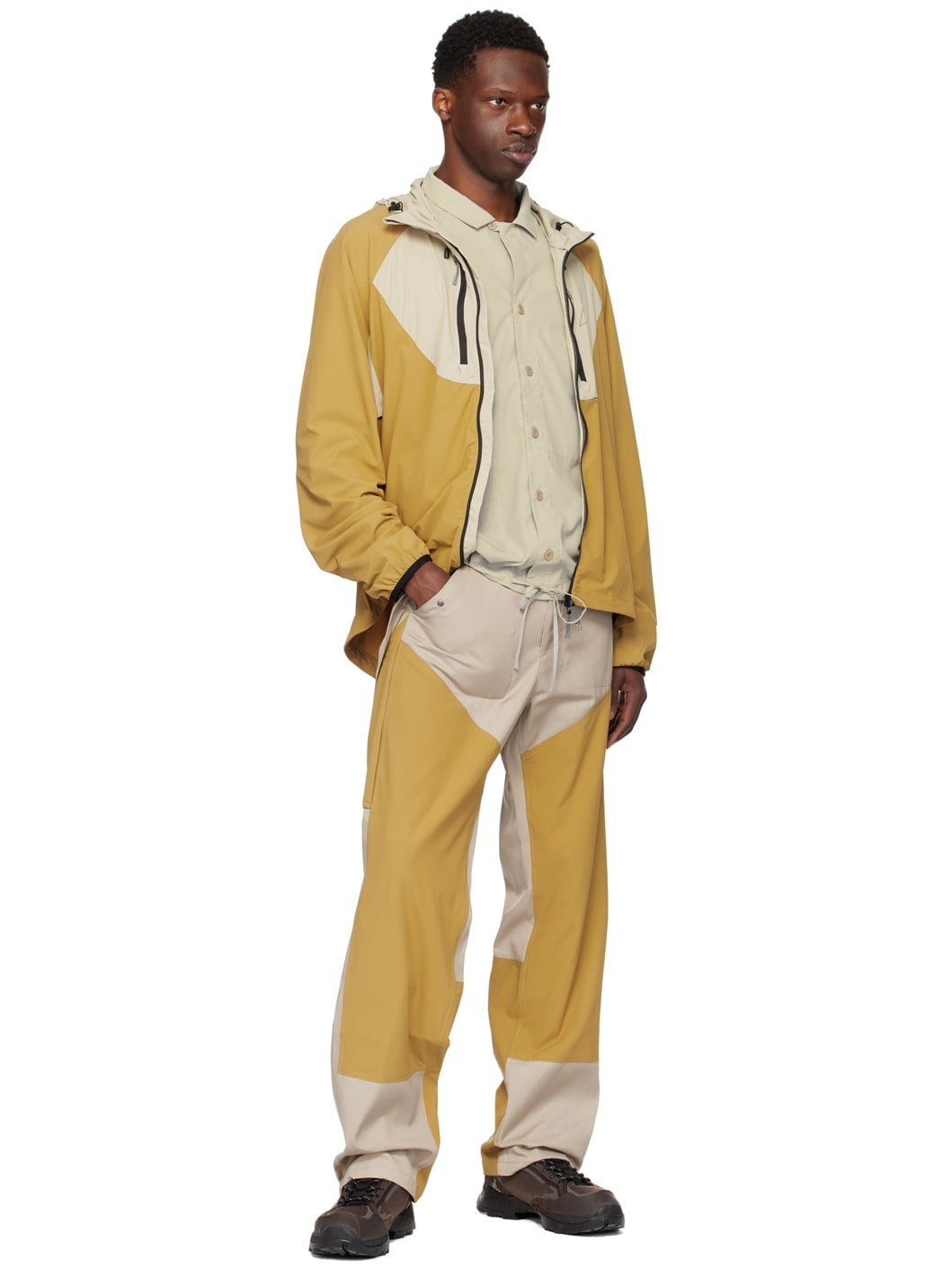 Khaki & Beige Zip Jacket - 4