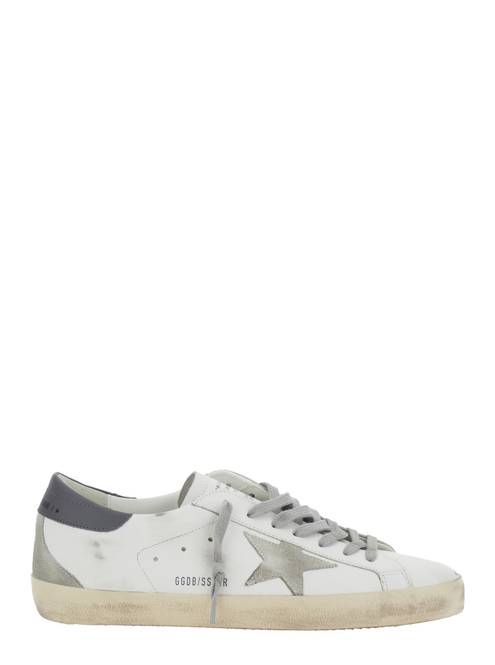 Golden Goose Men 'Superstar' White Vintage Low Top Sneakers With Grey Heel Tab In Leather Man - 1