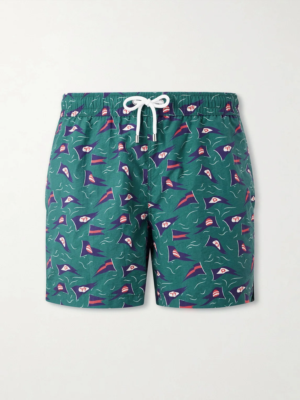 Straight-Leg Mid-Length Printed Swim Shorts - 1