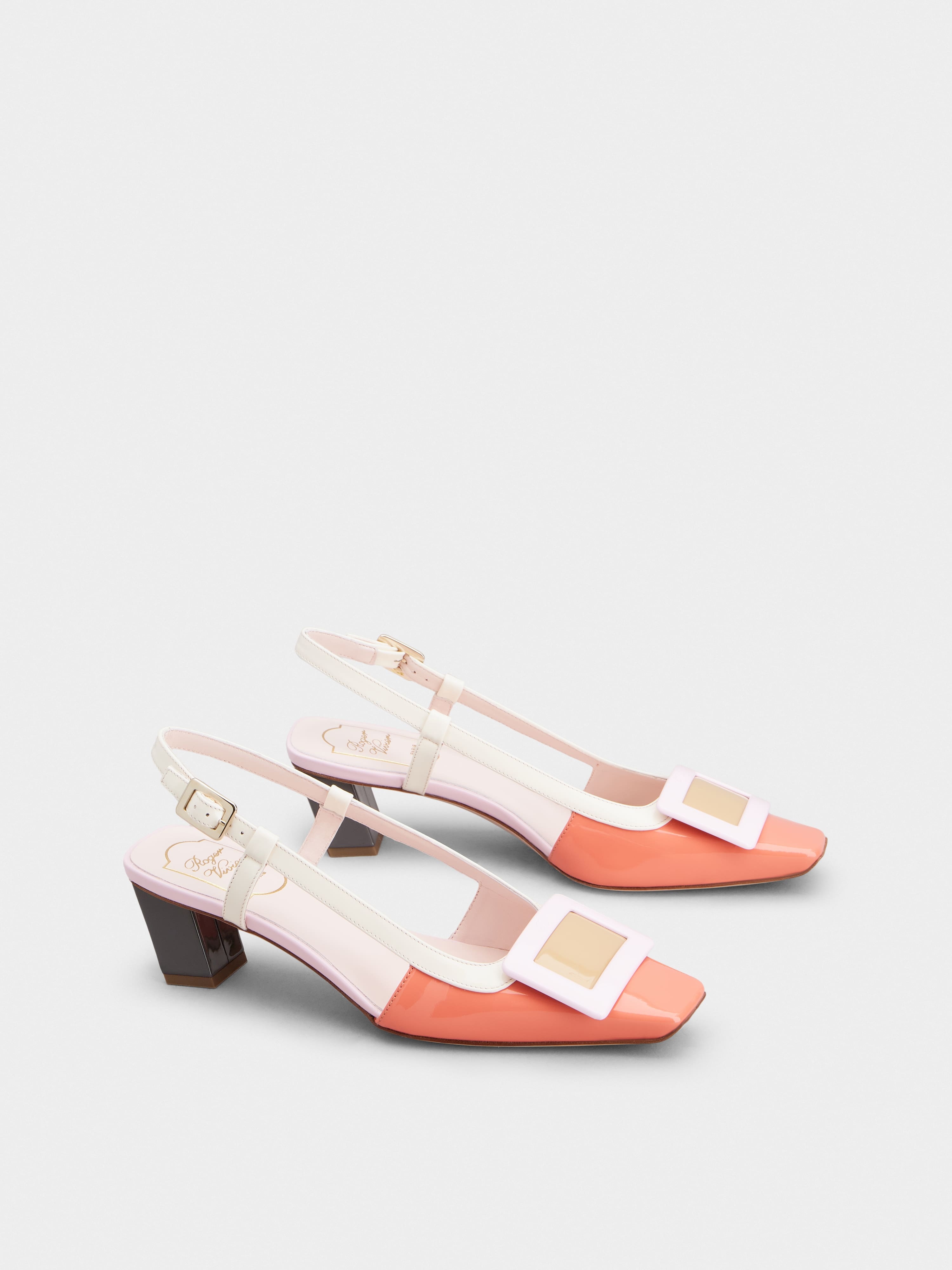 Belle Vivier Covered Buckle Slingback Pumps in Patent Leather - 2