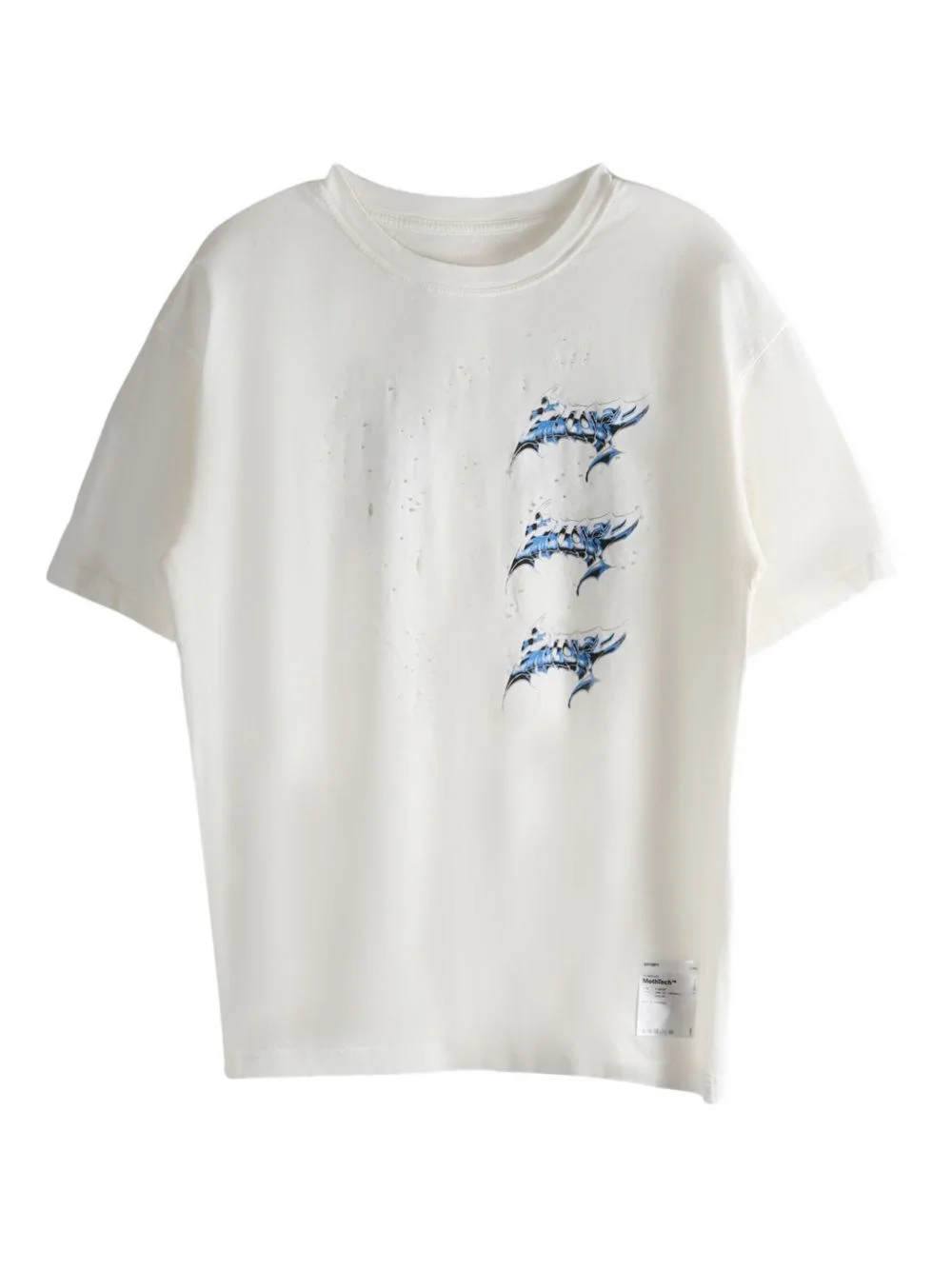 MothTech distressed print T-shirt - 1