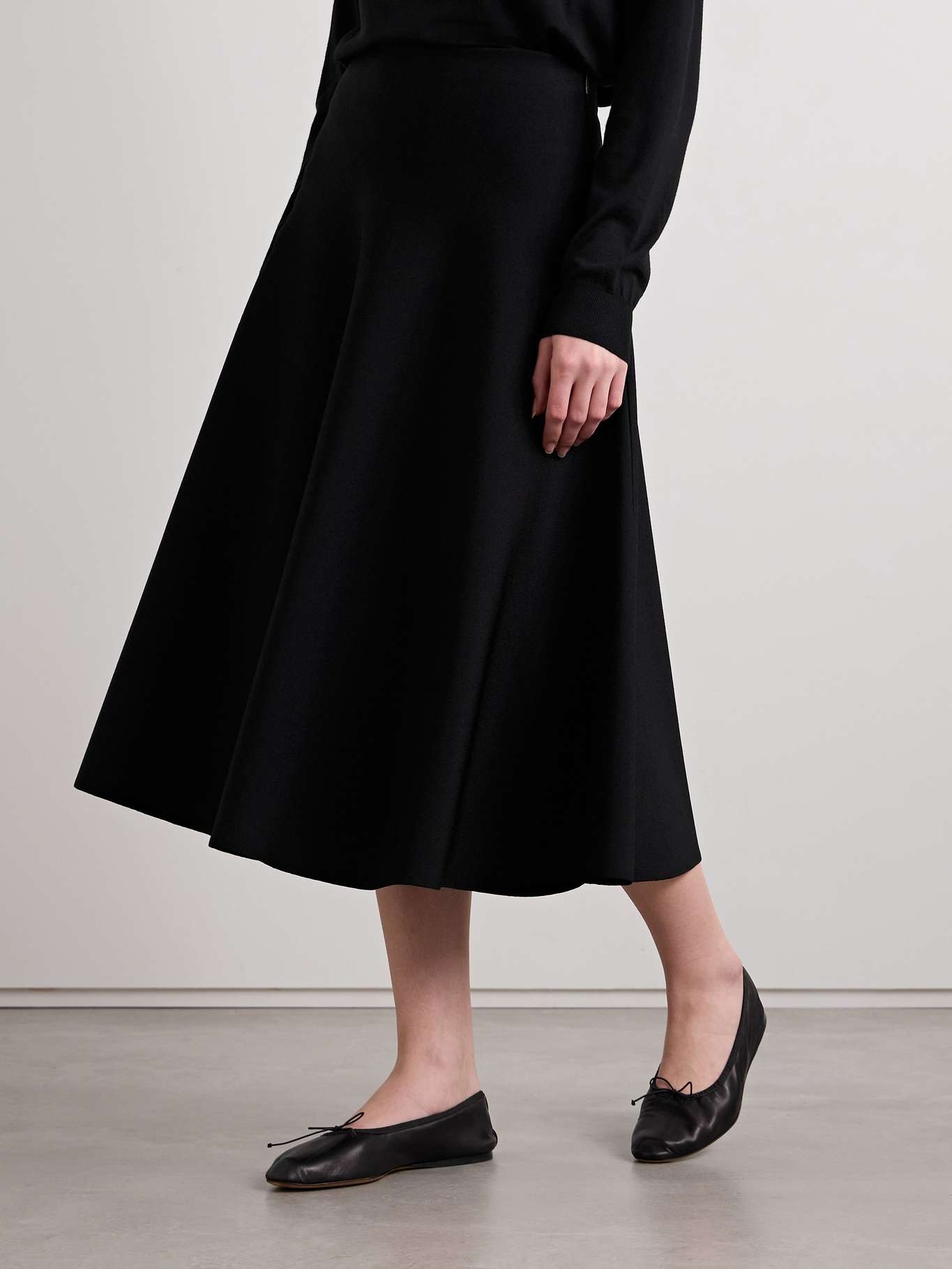 Harley stretch-knit midi skirt Black - 3