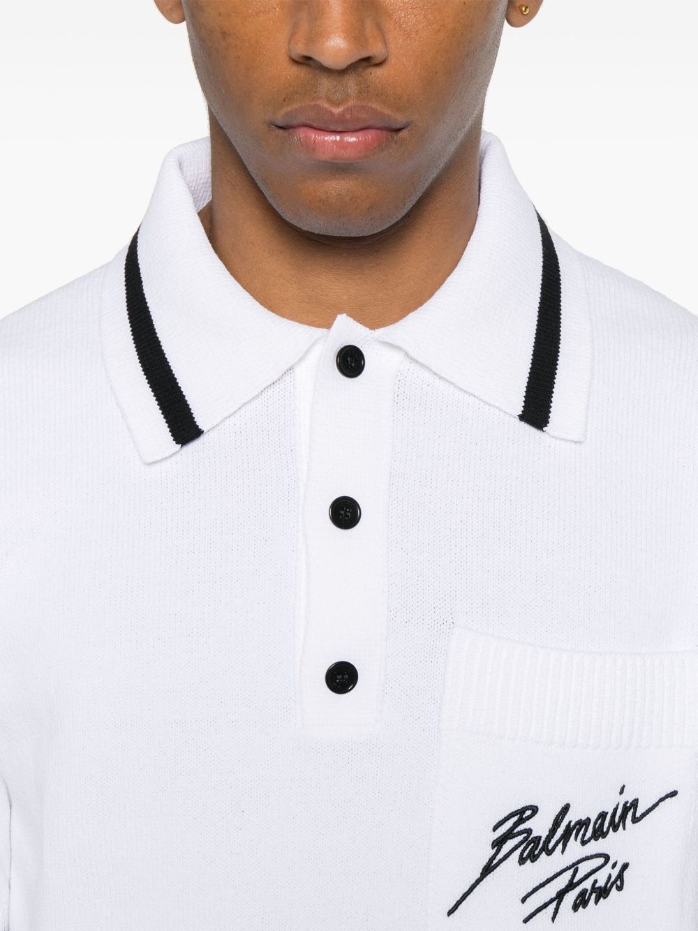 logo signature-embroidered polo shirt - 4