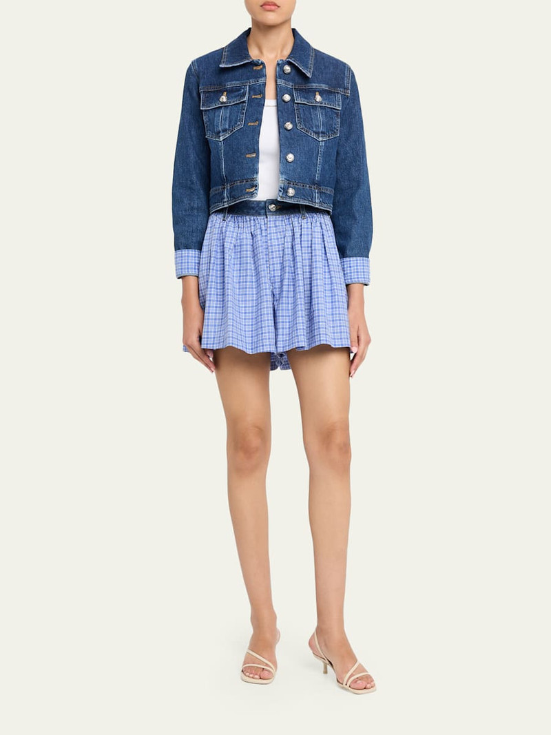 Cinq à Sept Madalyn Wide-Leg Gingham Shorts outlook