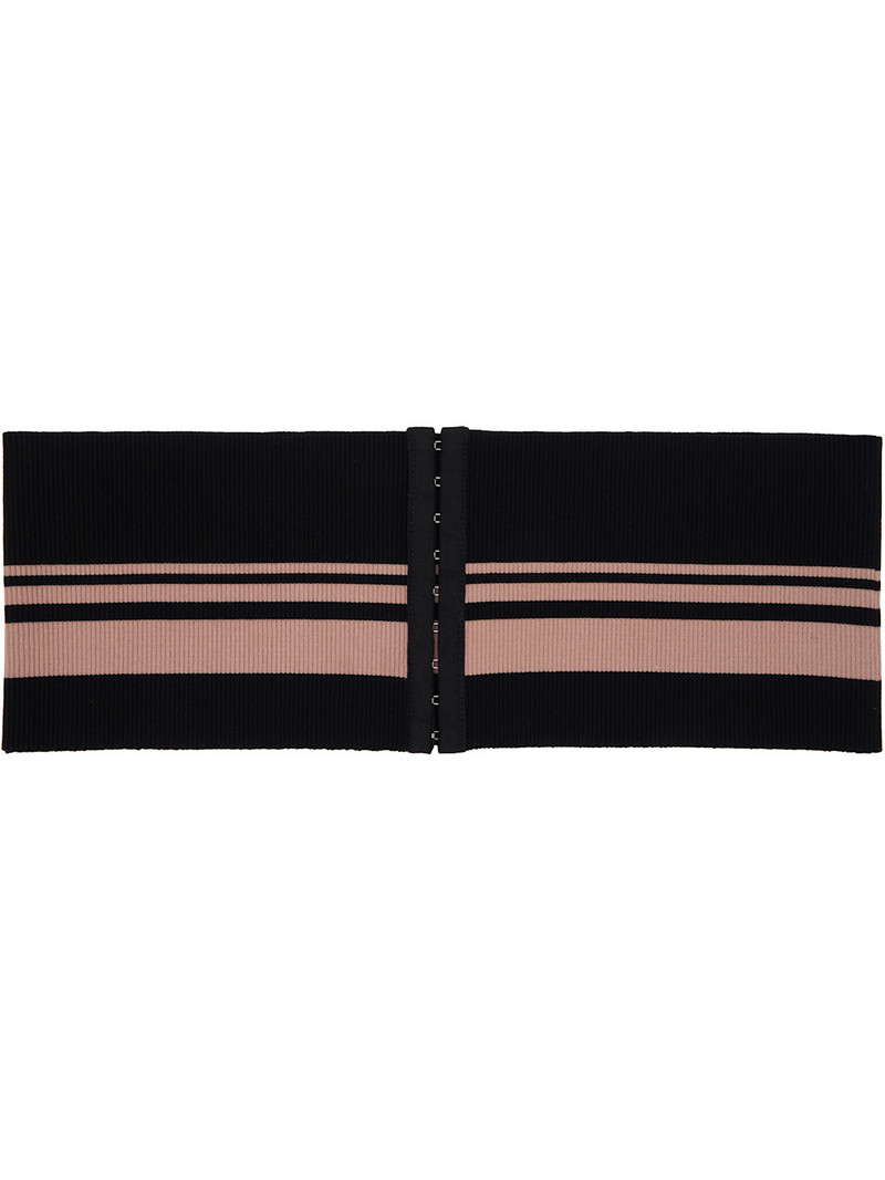 Black Ribbed Waistband Belt 1