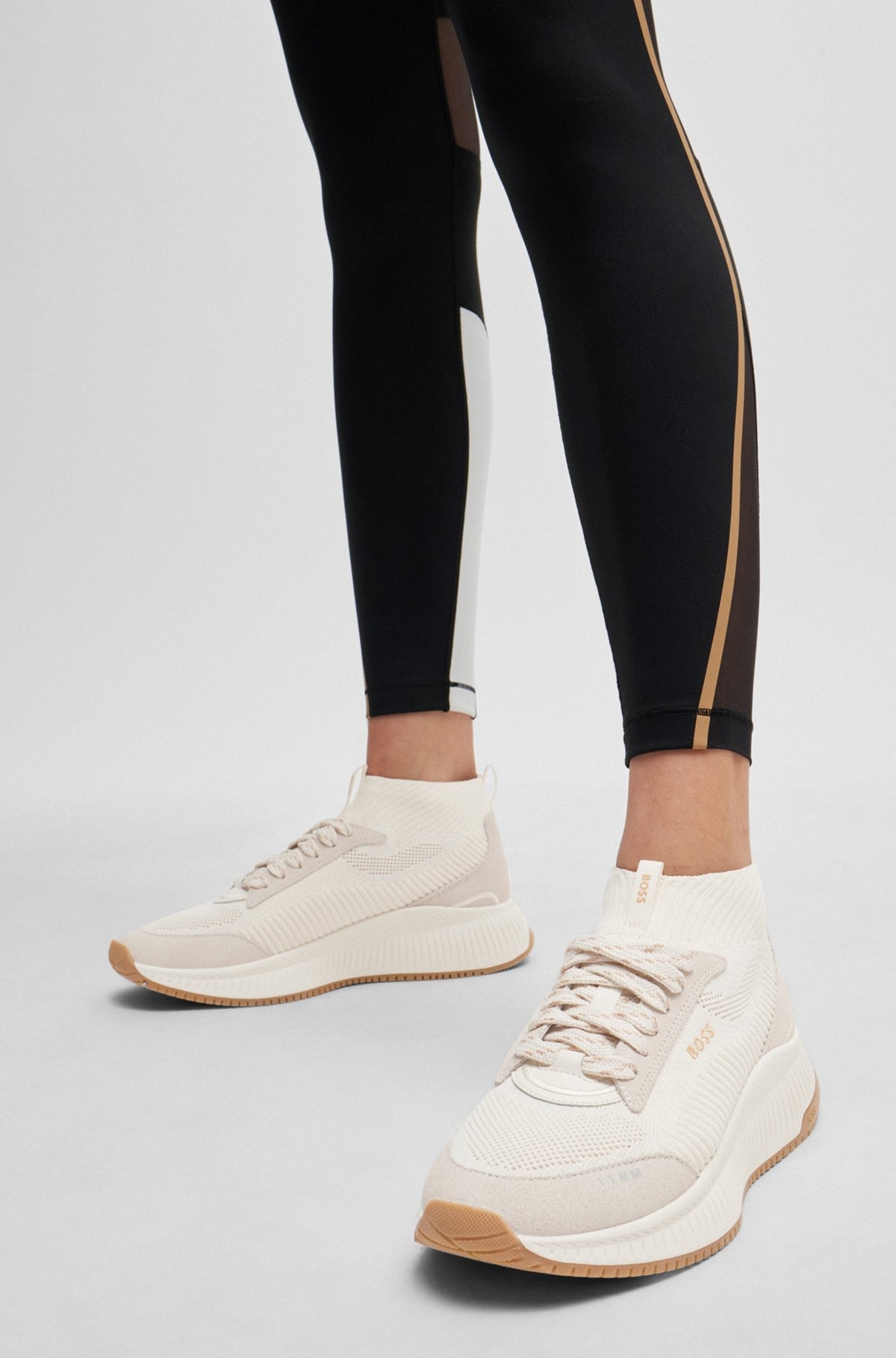 MID-TOP SOCK TRAINERS WITH FISHBONE SOLE - 4