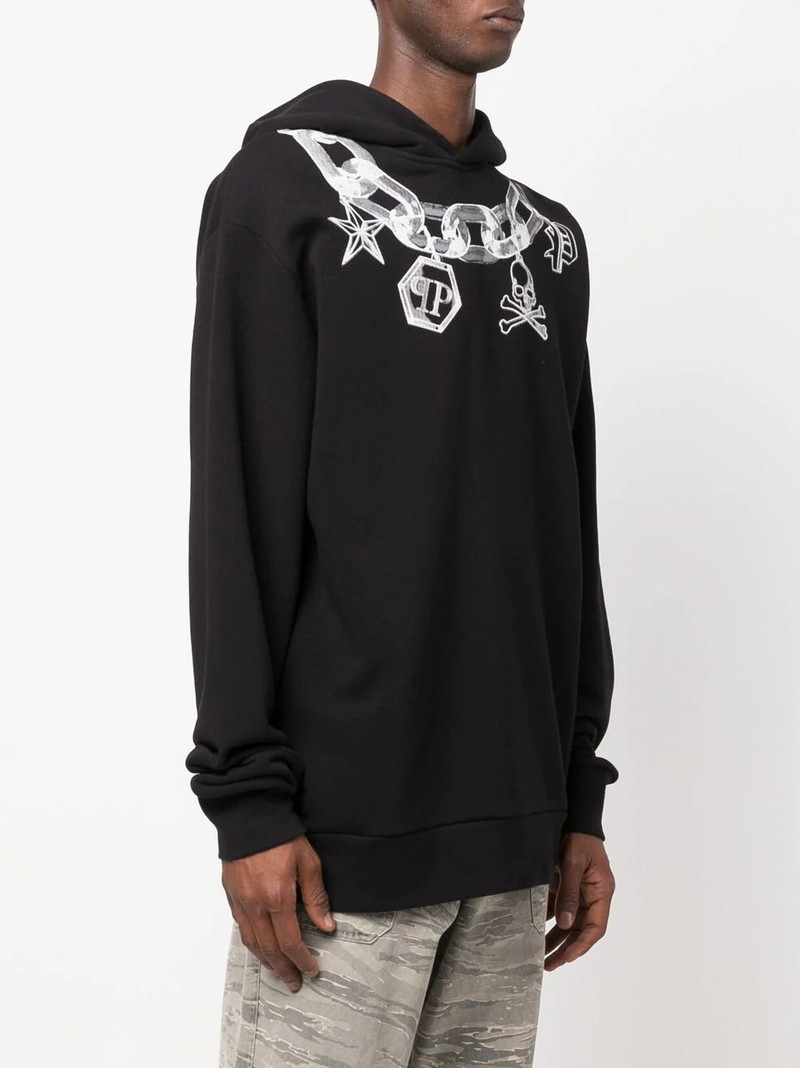 chain print cotton hoodie 3