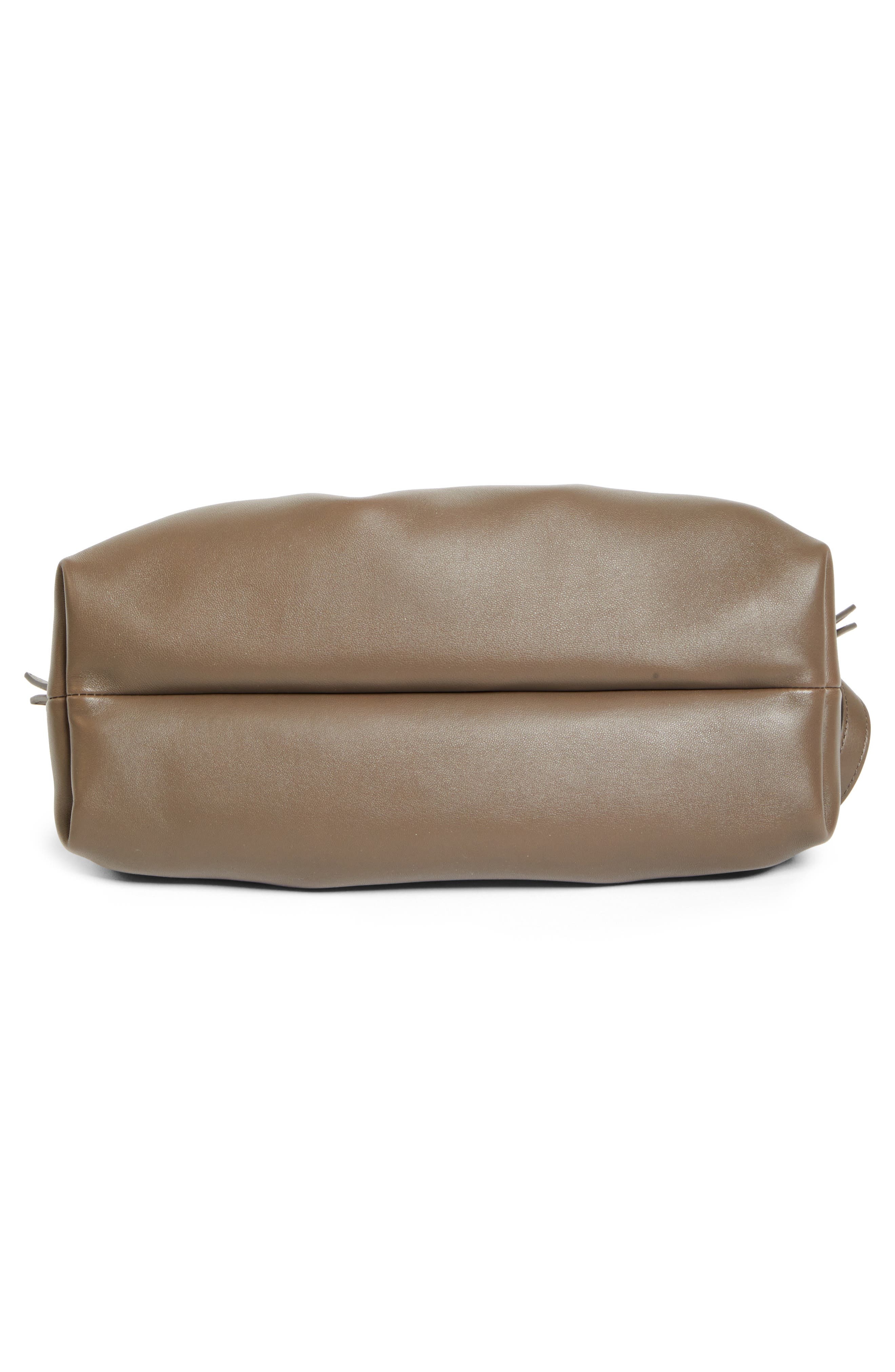 FERRAGAMO Medium Gancio Piercing Soft Leather Shoulder Bag in Concrete at Nordstrom - 7