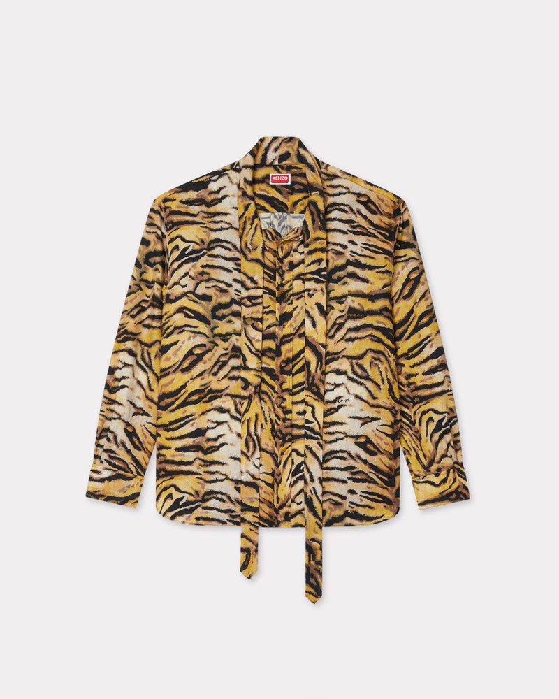 'KENZO Tiger' bow shirt in cotton 1