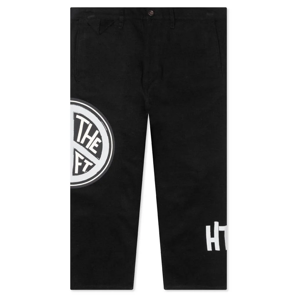 PEACE PRINT TROUSER PANT - BLACK - 1