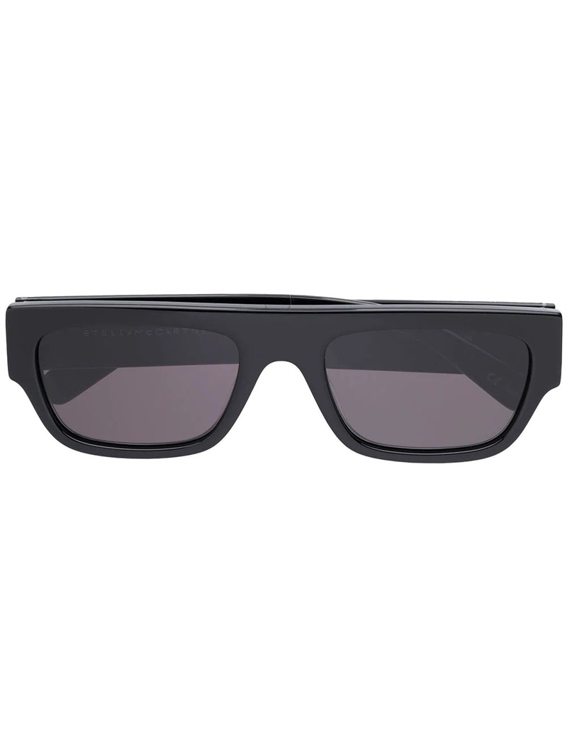 rhinestone logo rectangular-frame sunglasses 1