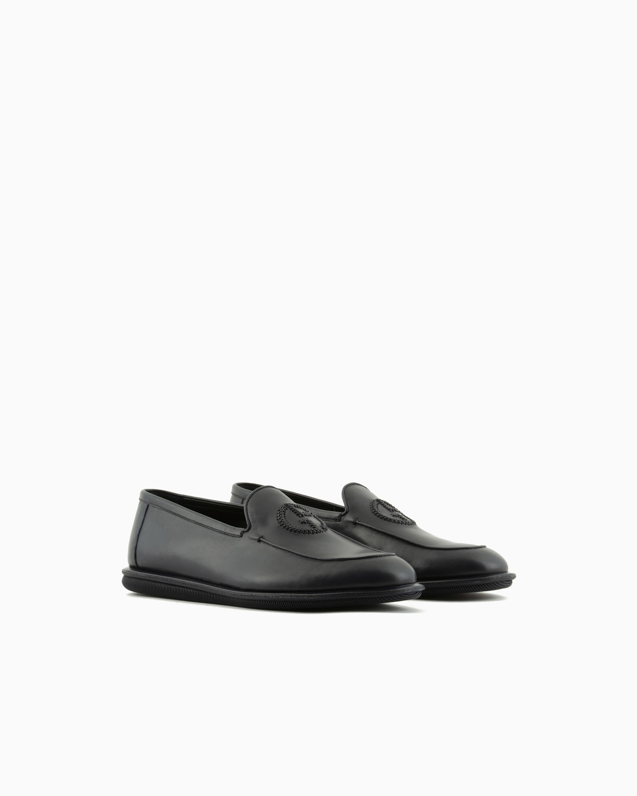 Vintage nappa leather loafers with embroidered logo - 2