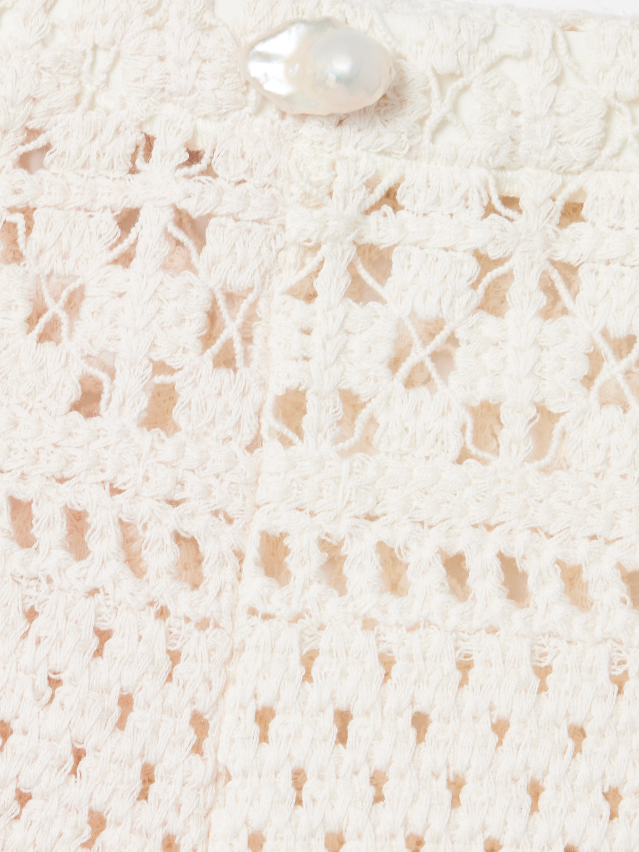 Playa Pearl-embellished Crocheted Cotton Shorts - 4