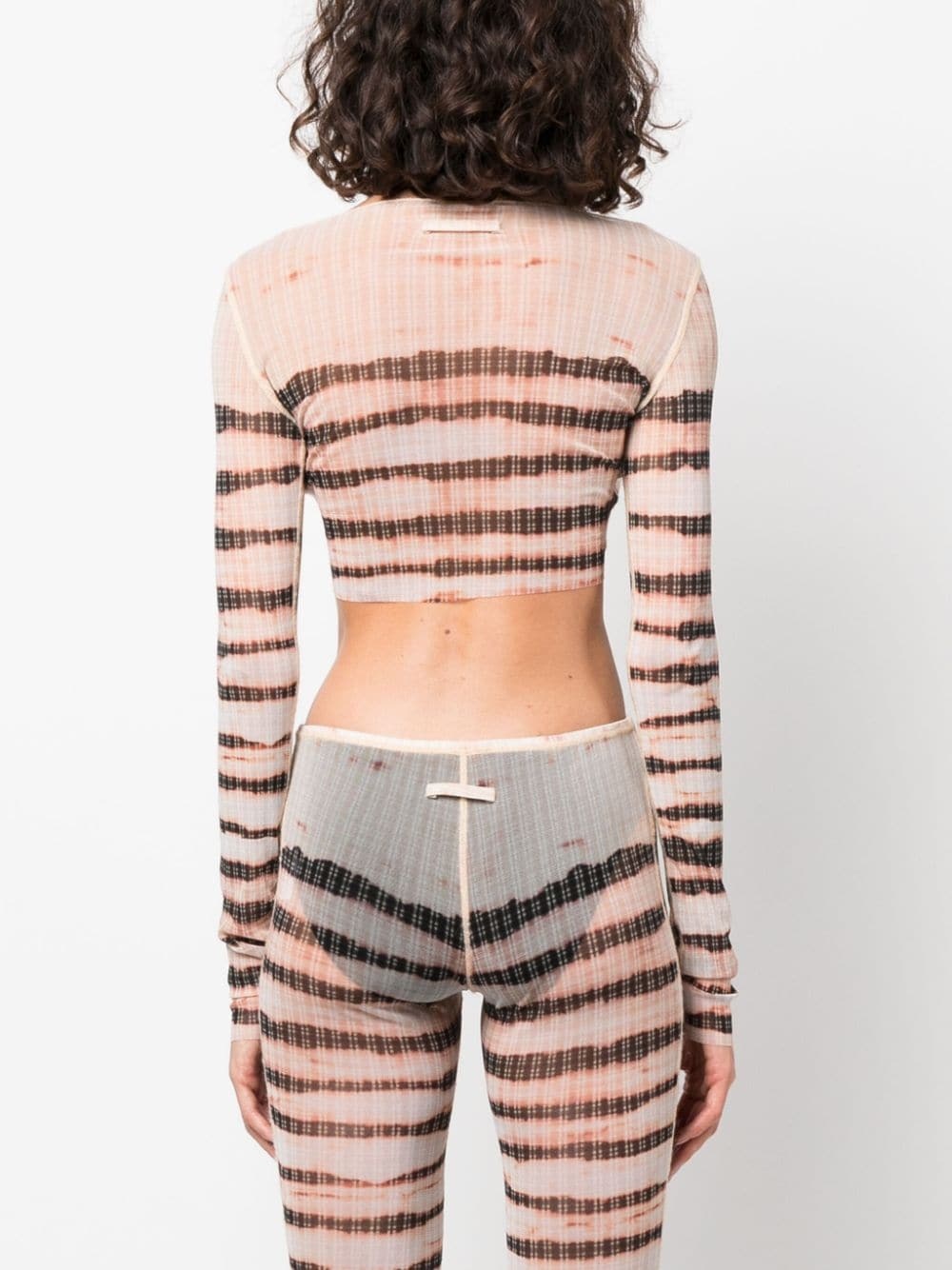 stripe-print crop top - 4