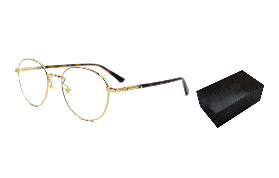 Gucci Round Frame Color Enamel Ribbon Element Optical Frame Sub-Edition Golden GG0392O-003 - 6