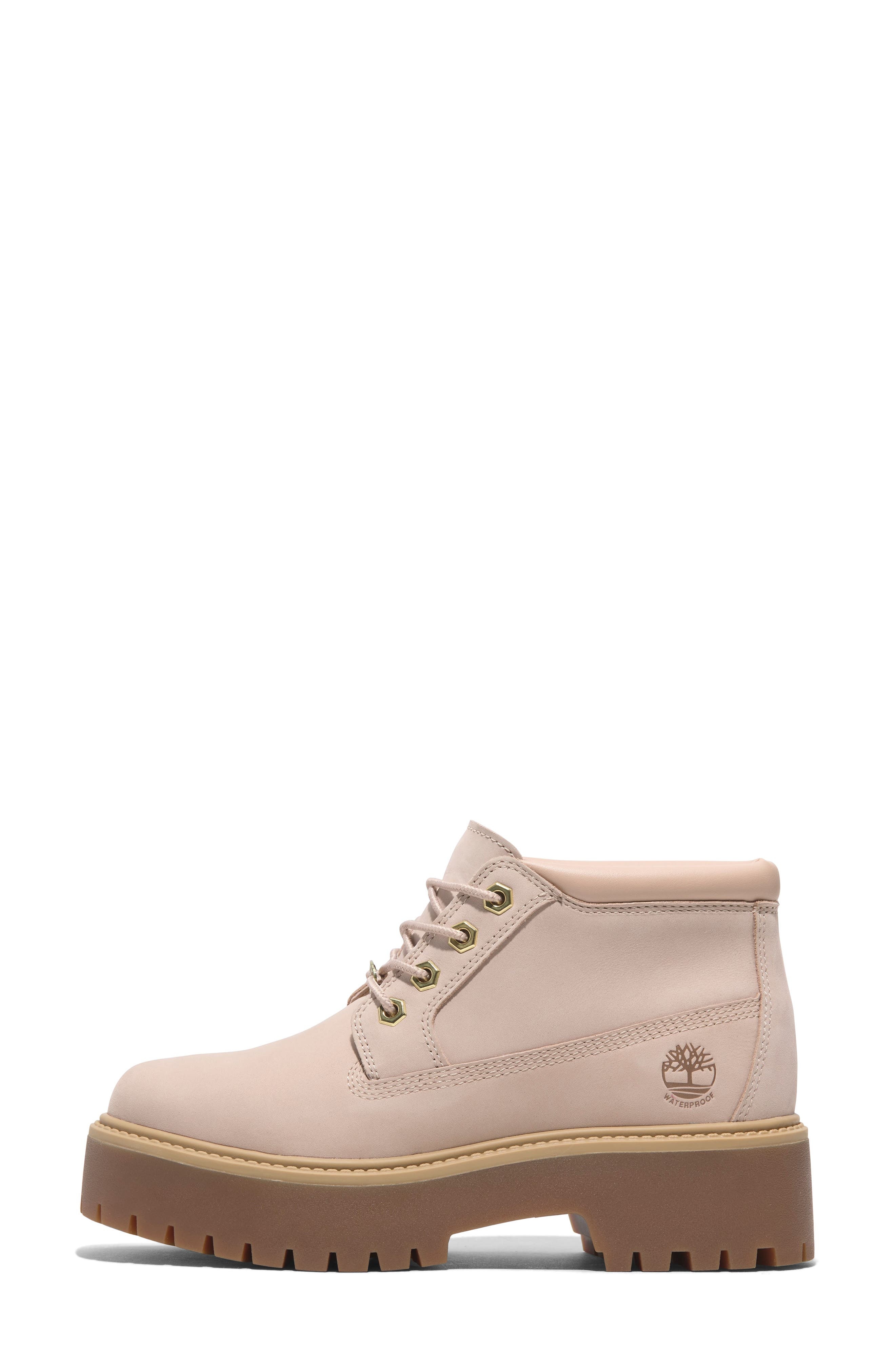 Timberland Stone Street Waterproof Platform Boot in Light Beige Nubuck at Nordstrom - 7
