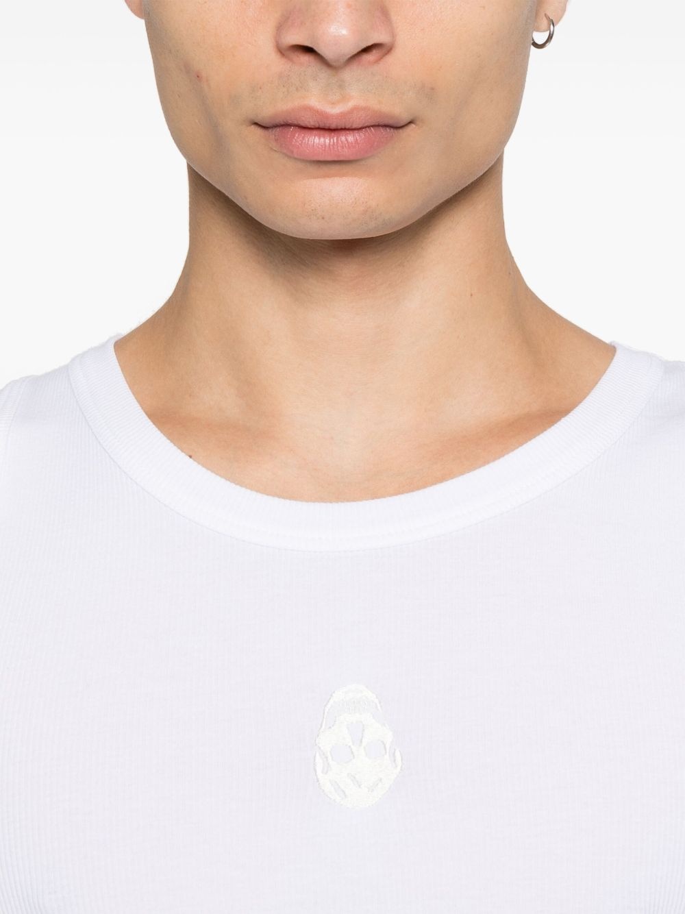 Skull-embroidered tank top - 4