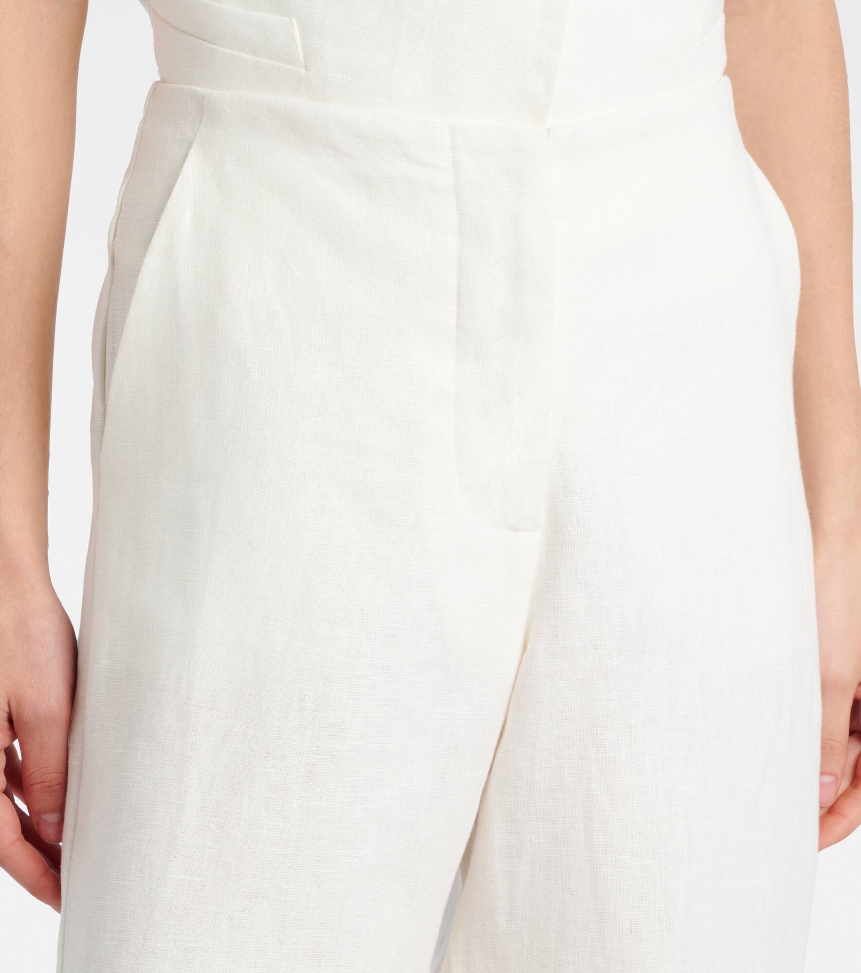 High-rise linen wide-leg pants - 4