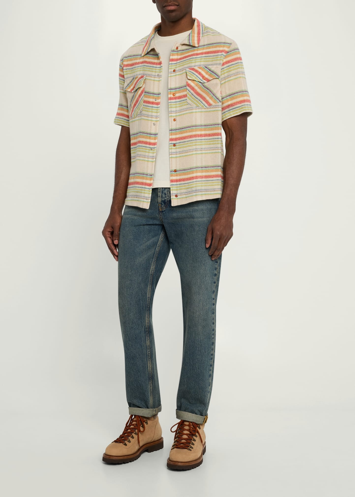 Men's Multi-Stripe Cashmere Gauze Sport Shirt - 2