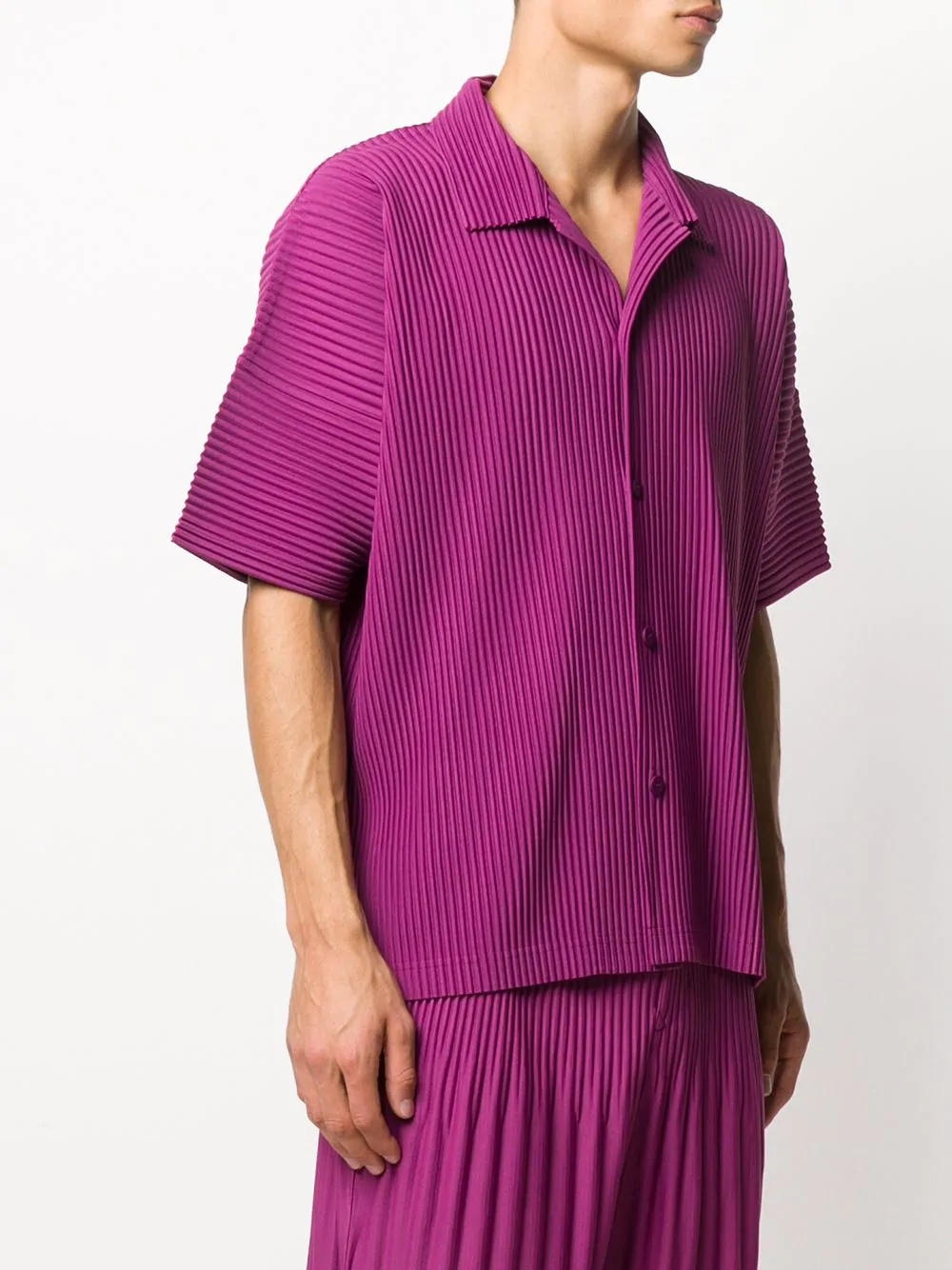 pleated short-sleeve shirt - 3