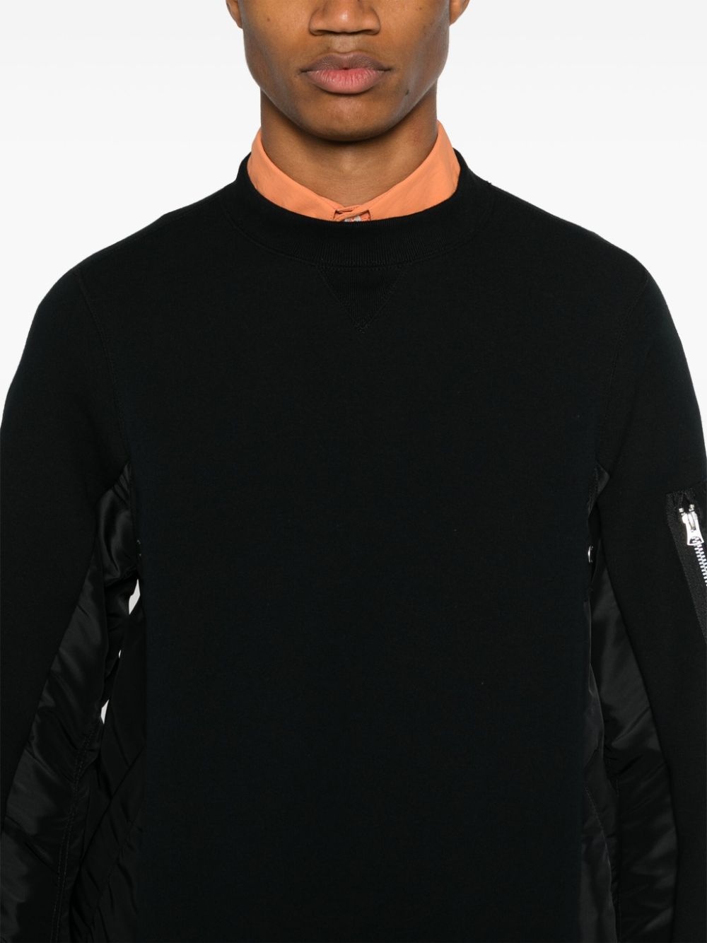 panelled crew-neck sweatshirt - 5