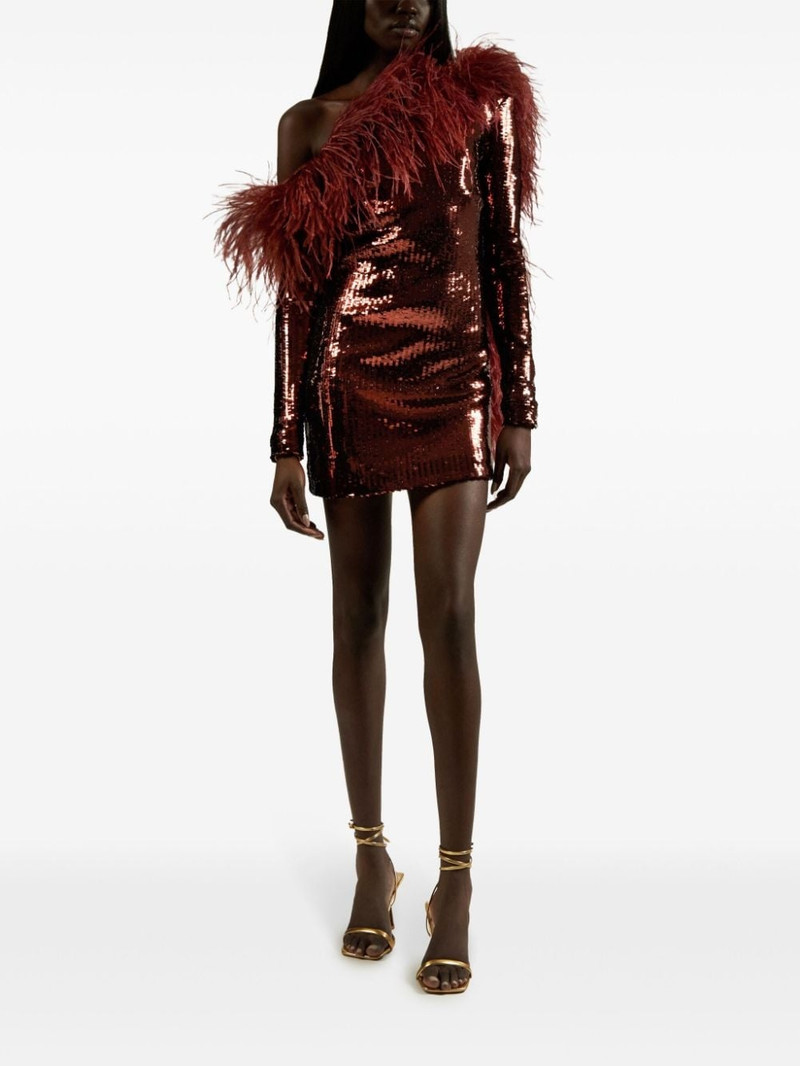 Taller Marmo Garbo Disco feather-trim minidress outlook