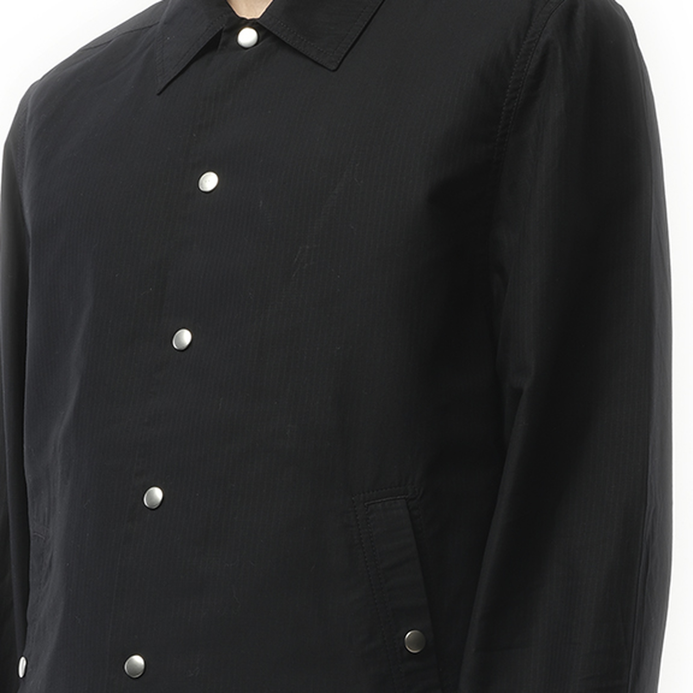Snapfront Nylon Jacket in Black - 3