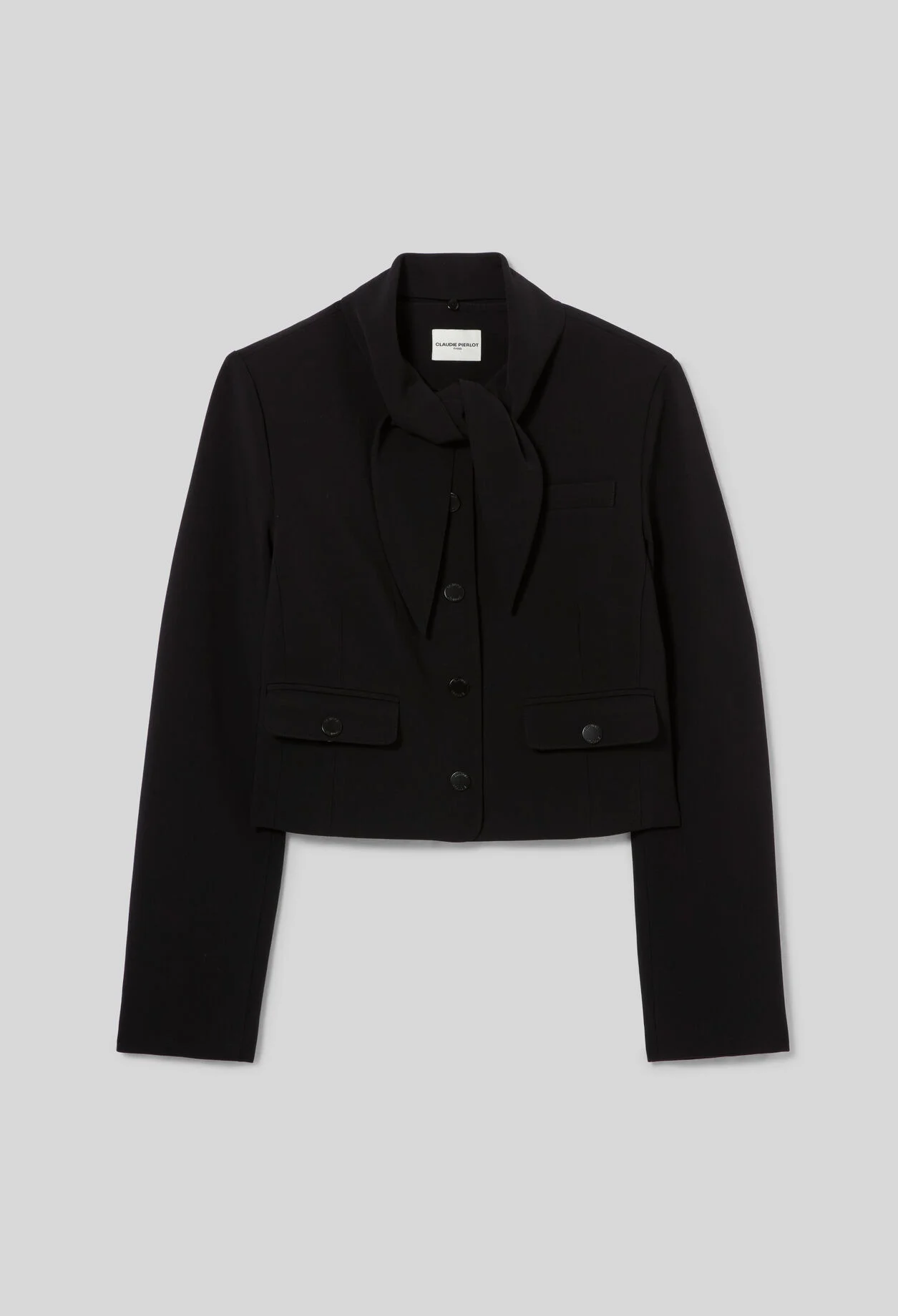 JACKET WITH REMOVABLE SCARF COLLAR - 1