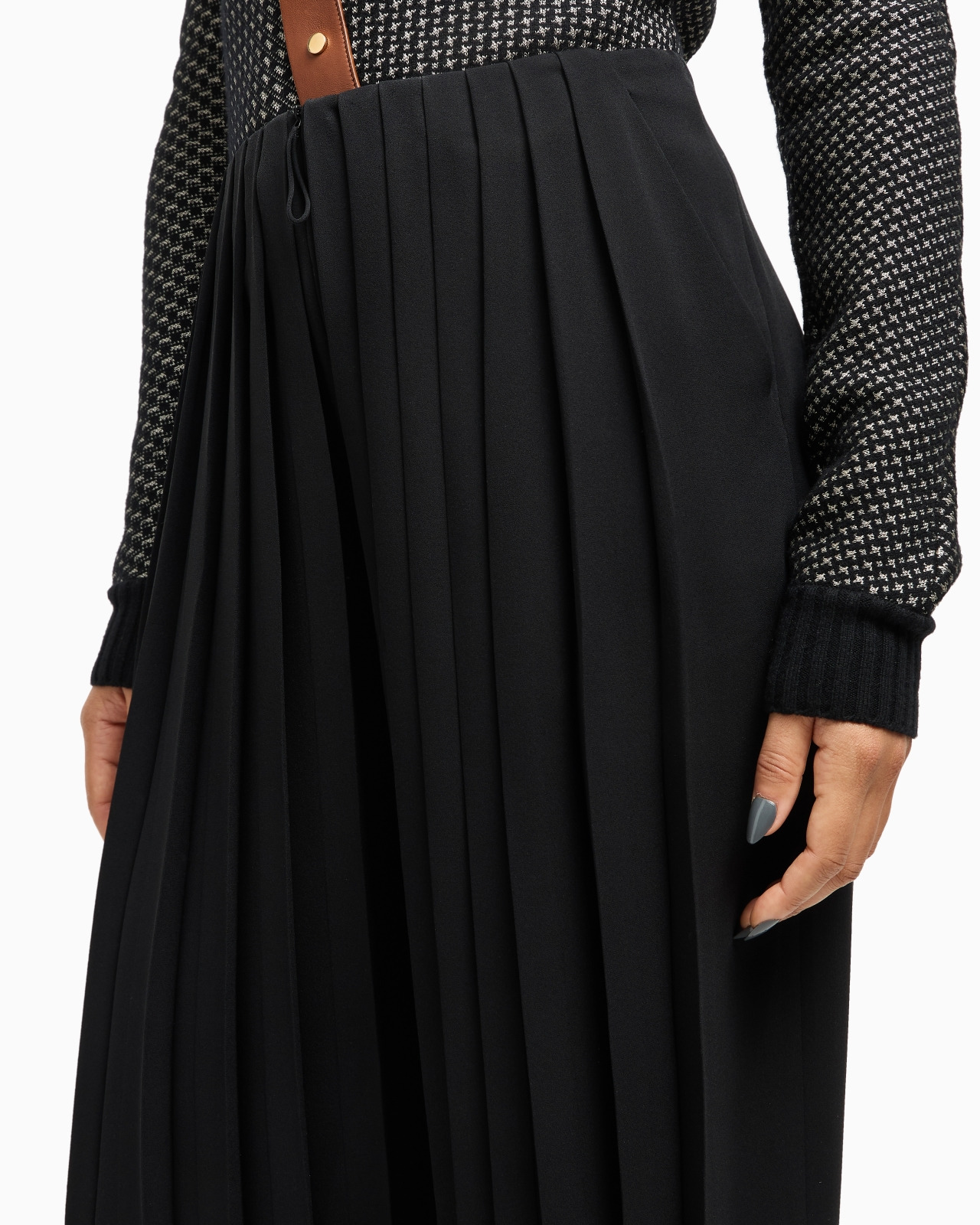 ASV PLEATED TRIPLE SILK GEORGETTE TROUSERS - 5