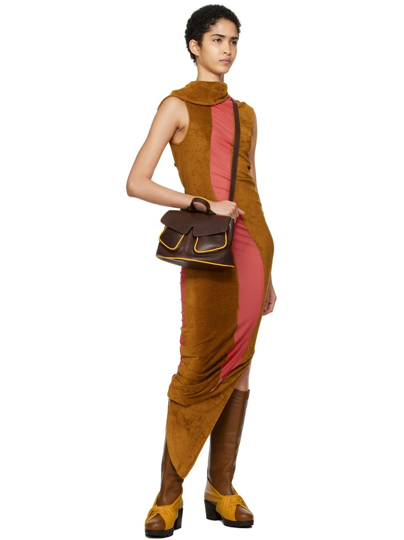 Kiko Kostadinov Brown & Yellow Knotted Riding Boots outlook