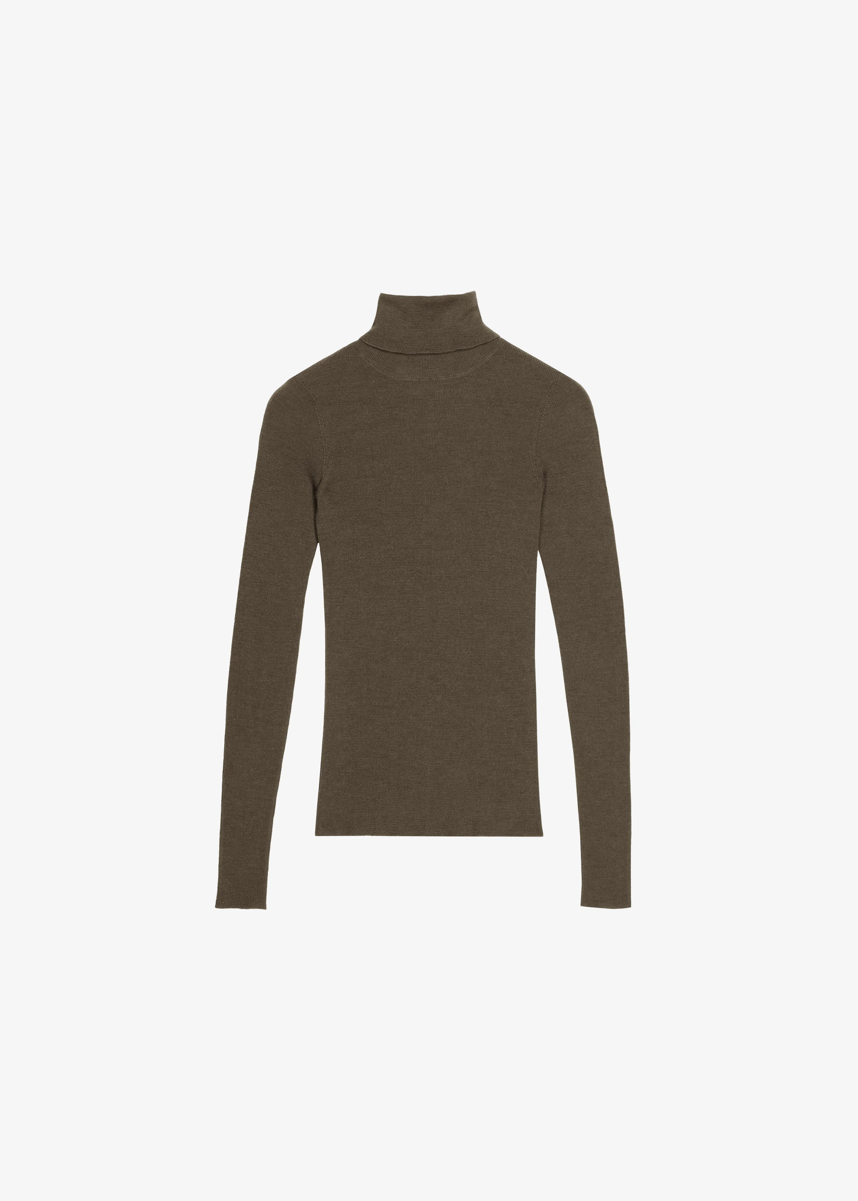 Utica Thin Turtleneck Sweater - Olive - 1
