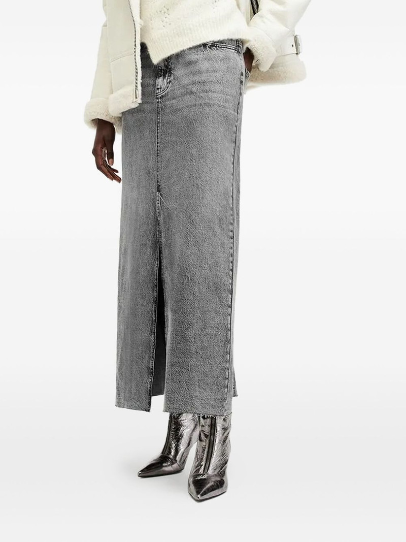 Noir acid-wash maxi skirt 1