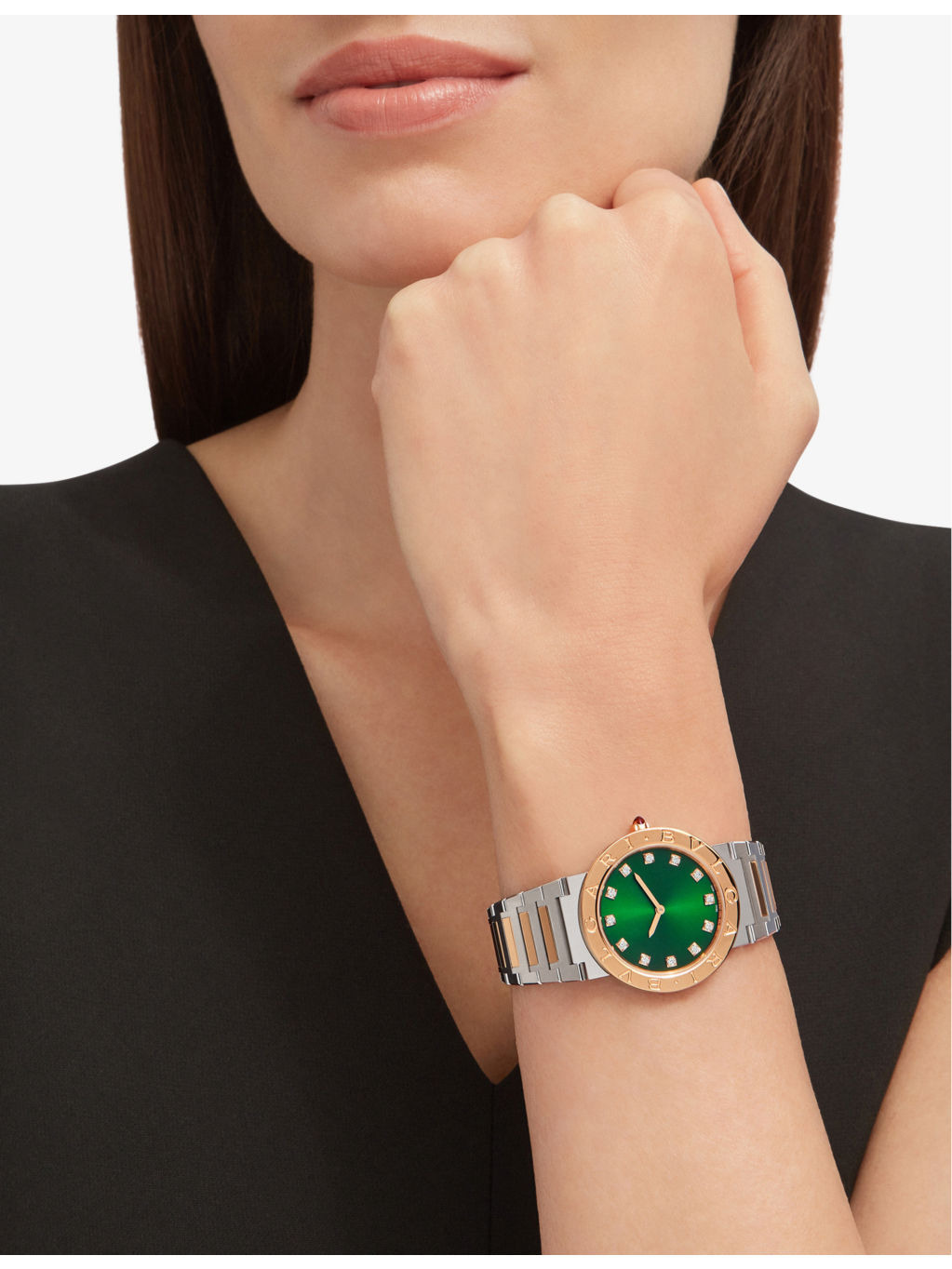 Bulgari Bulgari 18ct rose gold, stainless-steel and brilliant-cut diamond quartz watch - 4