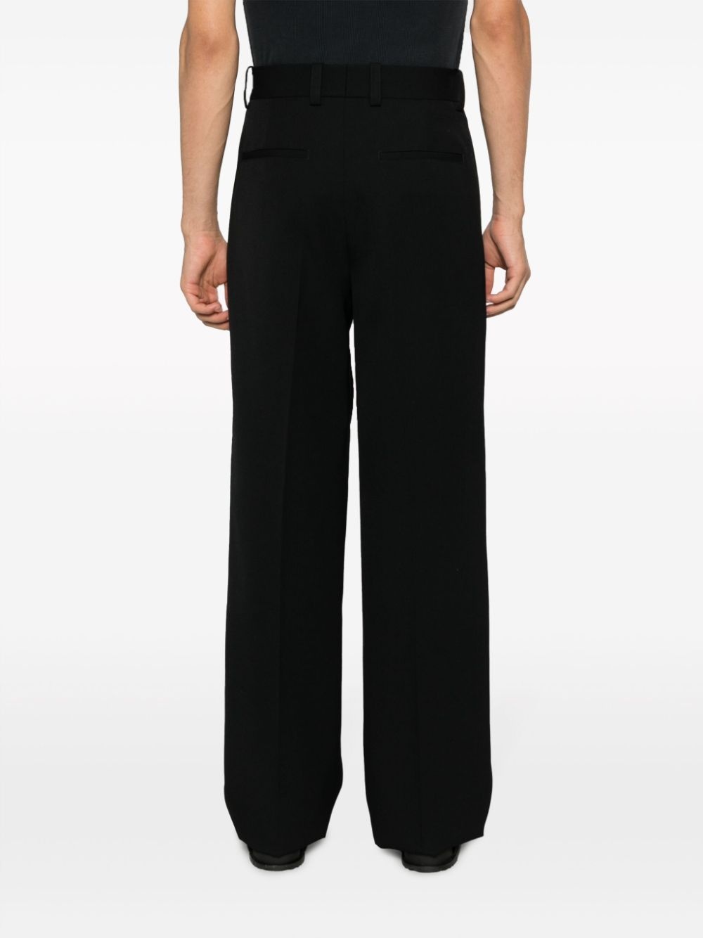 high-waist wool wide-leg trousers - 4