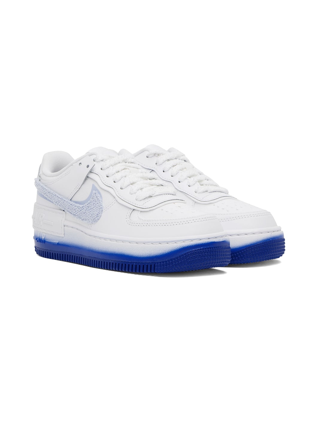 White & Blue Air Force 1 Shadow Sneakers - 4