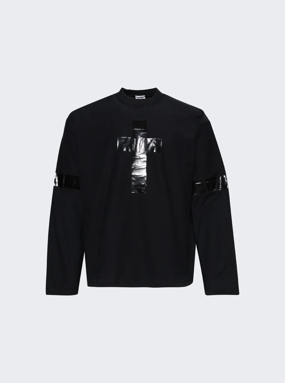 Taped Long Sleeve Tee Black - 1