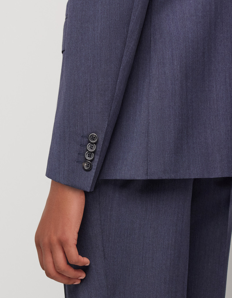 LIGHT BLUE DENIM-EFFECT WOOL REGULAR-FIT SUIT 107