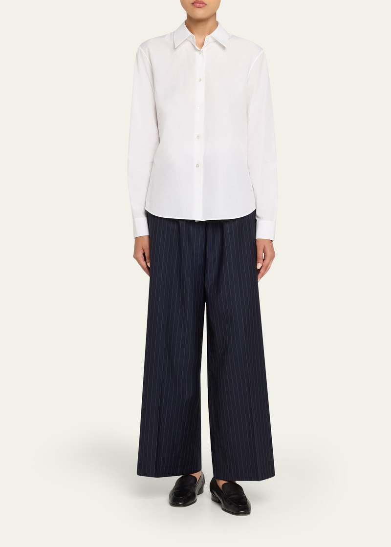 OFFICINE GÉNÉRALE Elia Pinstripe Italian Wool Pants outlook