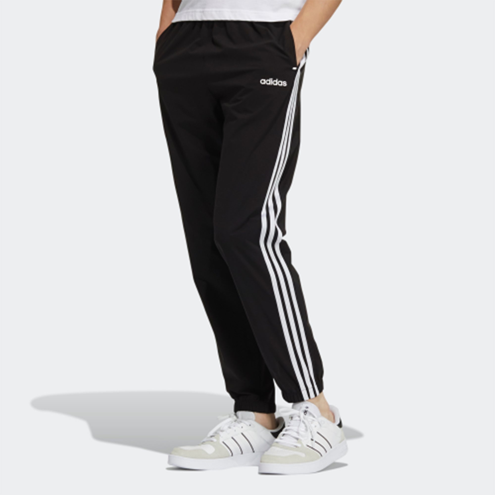 adidas neo M Ce 3s Wv Tp Side Stripe Casual Sports Bundle Feet Long Pants Black GP4910 - 3